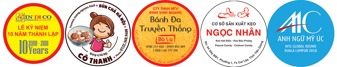 Mẫu logo decal dạng tròn